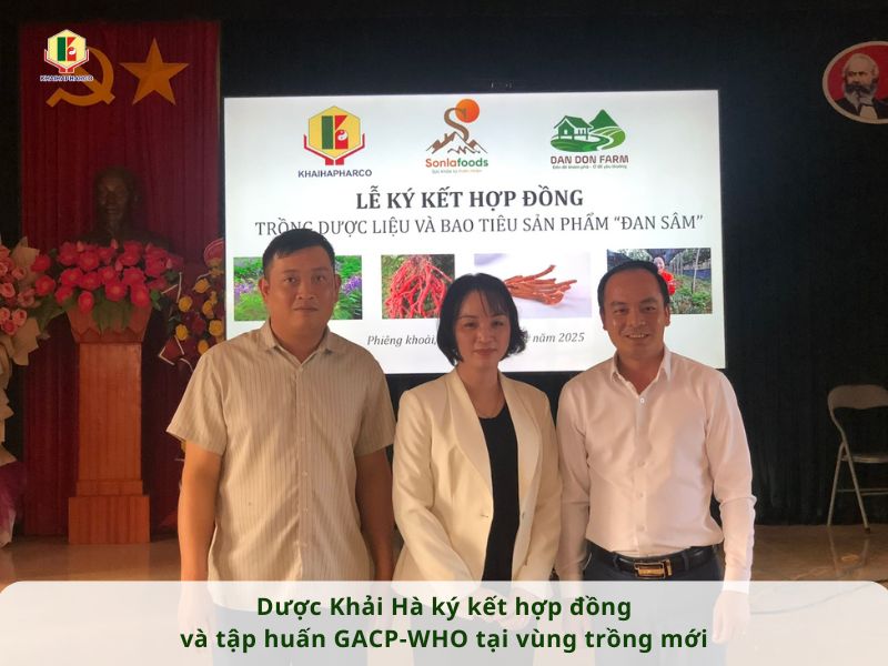 DƯỢC KHẢI HÀ KÝ KẾT HỢP ĐỒNG VÀ TẬP HUẤN GACP-WHO TẠI VÙNG TRỒNG MỚI