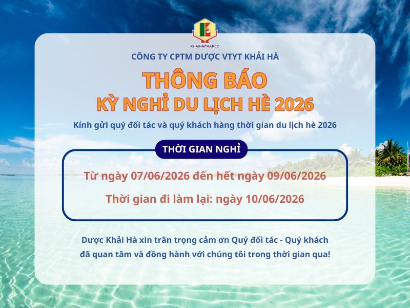 THÔNG BÁO LỊCH NGHỈ DU LỊCH HÈ 2026